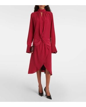 Nina Ricci Wool Gabardine Midi Dress in Black | Lyst UK