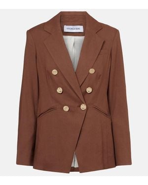Veronica Beard Elle Dickey Linen-Blend Blazer - Brown