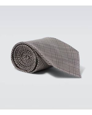 Tom Ford Prince Of Wales Check Silk Tie - Grey