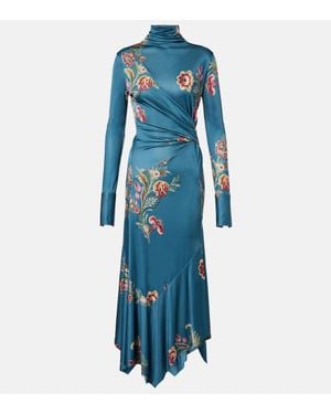 Etro Printed Midi Dress - Blue