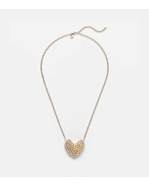 Sydney Evan Heart Large 14Kt Pendant Necklace With Diamonds - Metallic