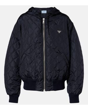 Prada Hooded Quilted Jacket - Blue