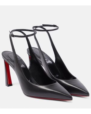 Christian Louboutin Condora Strap 85 Leather Pump - Black