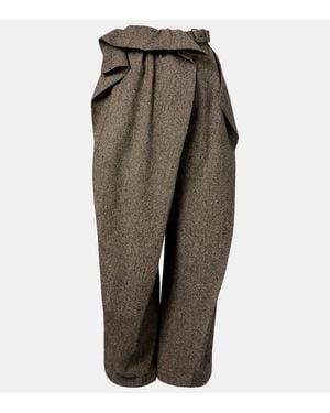 JW Anderson Pantalon Ample En Laine - Marron