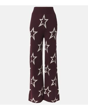 Perfect Moment Chalet Knitted Wool Wide-Leg Trousers - Purple