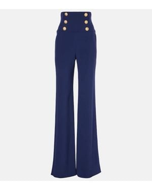 Balmain High-Rise Wide-Leg Jeans - Blau