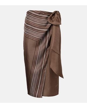 Max Mara Wickelrock Edro Aus Seide - Braun