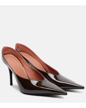 AMINA MUADDI Anok 90 Patent Leather Court Shoes - Brown