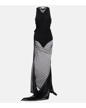 Victoria Beckham Maxikleid Aus Tuell - Schwarz
