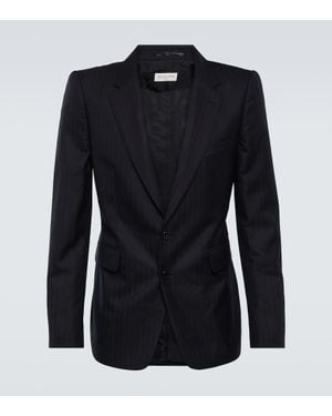 Dries Van Noten Striped Wool Blazer - Black