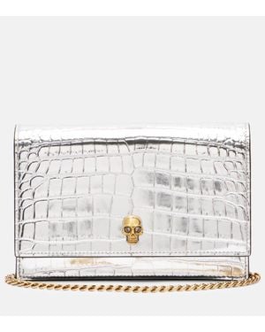 McQueen Borsa A Tracolla Skull Small - Metallizzato