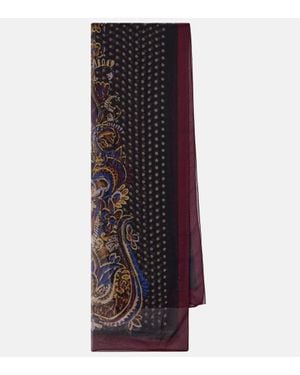 Etro Tosca Paisley Silk Scarf - Black