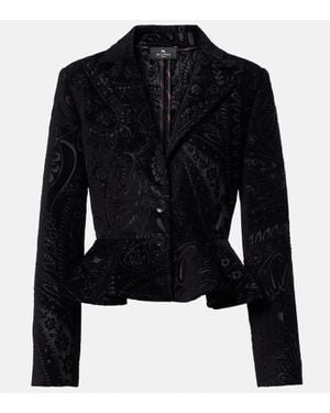 Etro Paisley Peplum Blazer - Black
