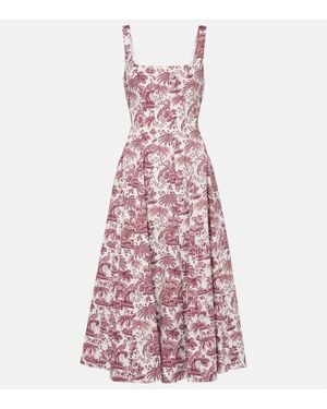 STAUD Midikleid Wells Aus Baumwollpopeline - Lila