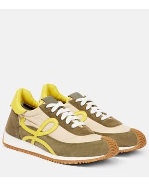 Loewe Sneakers Flow Runner 2.0 Mit Veloursleder - Mettallic