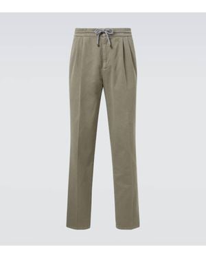 Brunello Cucinelli Gerade Hose Aus Baumwolle - Grau