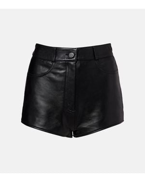 Frankie Shop Loen High-Rise Leather Micro Shorts - Black