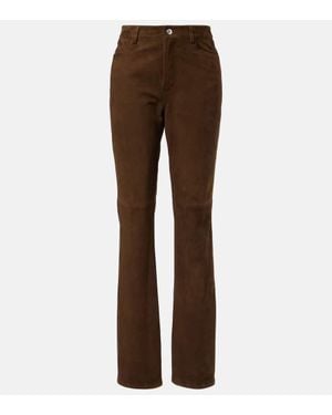 Proenza Schouler Pantalones Rectos Maxine De Ante - Marrón