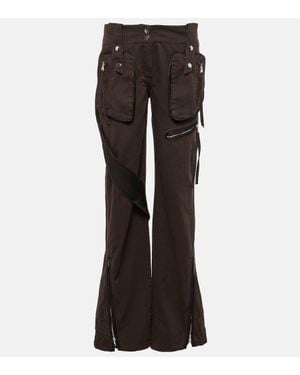 Blumarine Low-Rise Denim Cargo Pants - Black