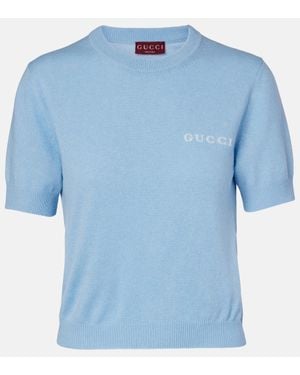 Gucci Top Aus Kaschmir - Blau