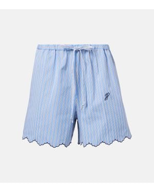 Patou Shorts Aus Baumwollpopeline - Blau