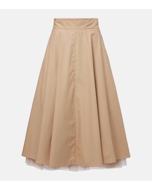Dorothee Schumacher Midirock Light Touch Aus Baumwolle Und Tuell - Natur
