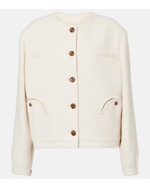 Blazé Milano Missy Gliss Cotton-Blend Bolero Jacket - Natural
