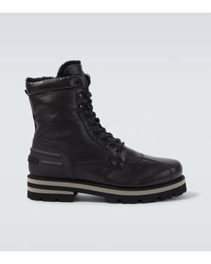 Bogner Courchevel Leather Lace-Up Boots - Black