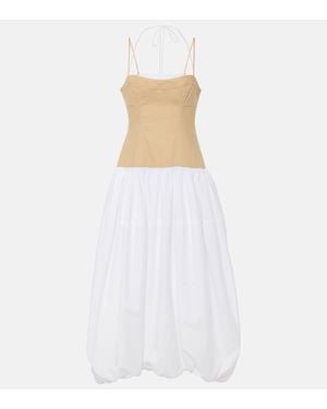 Jonathan Simkhai Pfeiffer Cotton And Linen-Blend Midi Dress - White