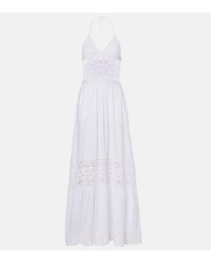 Anna Kosturova Robe Longue Filigree En Crochet - Blanc