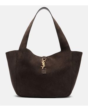 Saint Laurent Tote Bag Le 5 A 7 Bea Aus Veloursleder - Schwarz