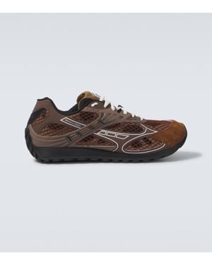 Bottega Veneta Orbit Suede-trimmed Trainers - Brown