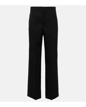Isabel Marant Scarly Satin-Tape Wide Wool Pants - Black