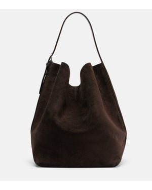 TOTEME Tote Bag Belted Large Aus Veloursleder - Schwarz