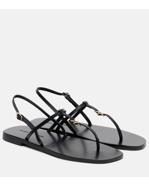 Proenza Schouler Monogram Leather Thong Sandals - White