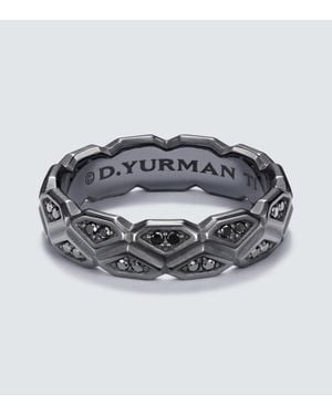David Yurman Hex Titanium Ring With Diamonds - Metallic