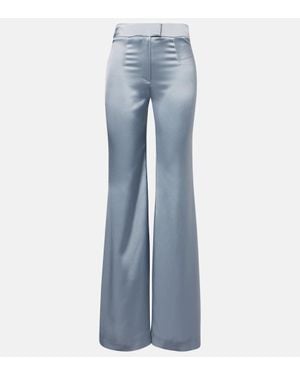 Galvan London Weite High-Rise-Hose Julianne Aus Satin - Blau