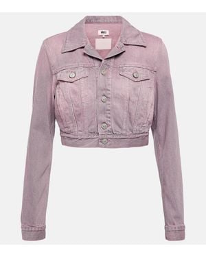 MM6 by Maison Martin Margiela Cropped Denim Jacket - Pink