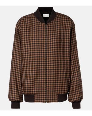 Saint Laurent Veste Bomber En Laine - Marron