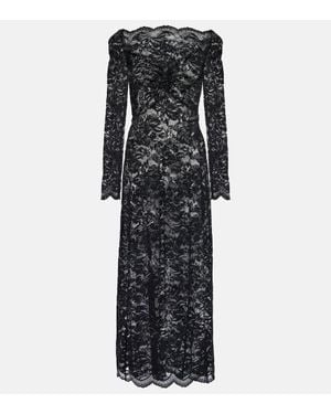 Rabanne Floral Lace Maxi Dress - Black