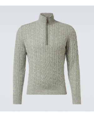 arch4 Thames Cashmere Half-Zip Jumper - Grey