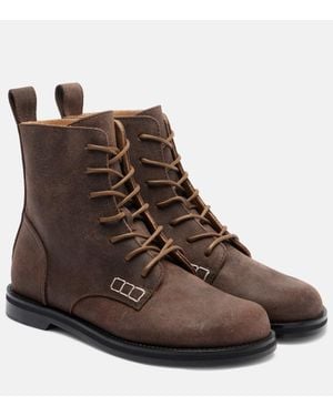 JW Anderson Schnuerstiefel Aus Veloursleder - Braun