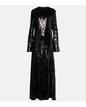 ROTATE BIRGER CHRISTENSEN Sequined Maxi Dress - Black