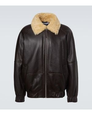 Jacquemus Shearling Coat Le Bombardier - Black