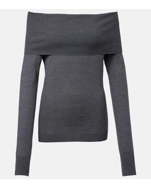Stella McCartney Off-Shoulder-Top Aus Schurwolle - Grau