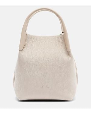 Loro Piana Bale Small Leather Bucket Bag - Natural