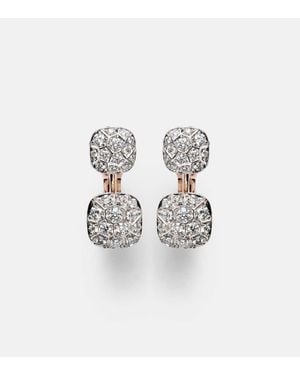 Pomellato Ohrringe Nudo Toi Et Moi Aus 18Kt Rose- Und Weissgold Mit Diamanten - Weiß