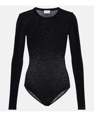 Saint Laurent Wool Jersey Bodysuit - Black