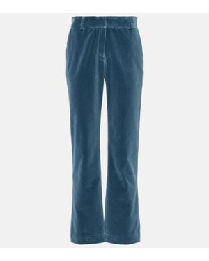 La DoubleJ 24/7 Cotton Velvet Flared Pants - Blue