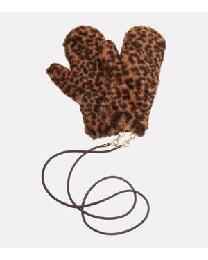 Max Mara Ombrato Alpaca, Wool, And Silk Teddy Mittens - Brown